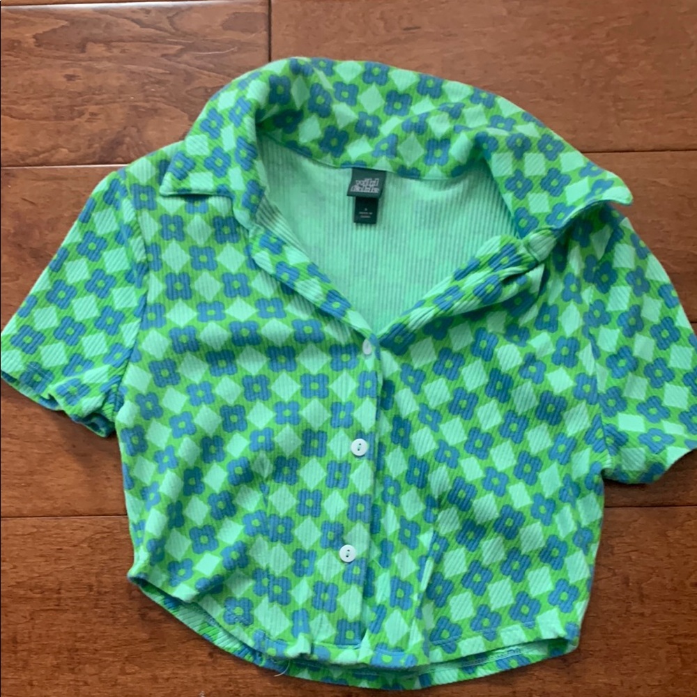 Wild Fable Green Button Down Shirt